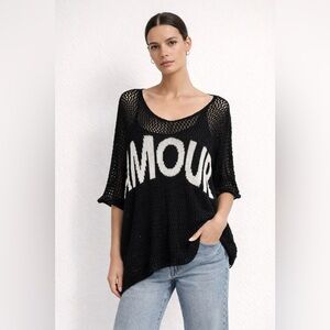 Amour Italian Crochet Pullover MADE IN ITALY NWOT - OS ($99)